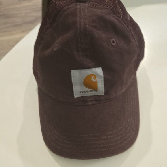 Carhartt Dark Brown Cap with Logo Patch - Picture 1 of 5